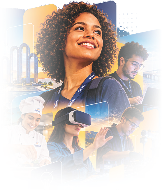Ilustração Oficial CONECTE-SE Senac Sergipe 2026 — Integração dos Talentos da Saúde, Tecnologia, Gastronomia e Robótica em Aracaju