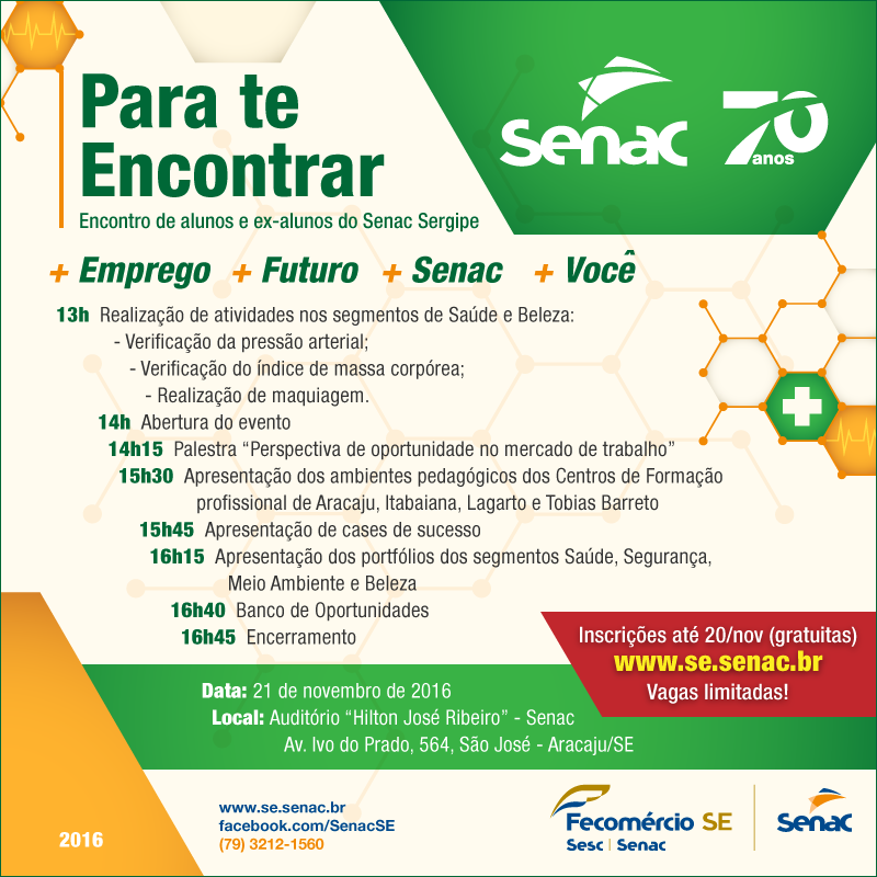 Senac reunirá alunos e ex-alunos no evento “Para te Encontrar” – Inscrições gratuitas!