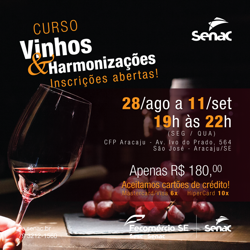 Senac lança a Oficina de Vinhos e Harmonizações