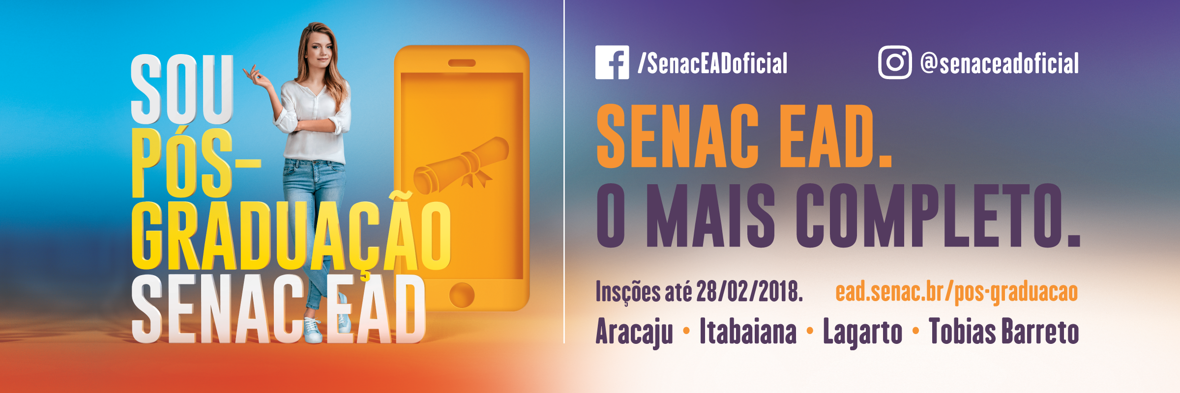 Senac EAD abre o processo seletivo para pós-graduação