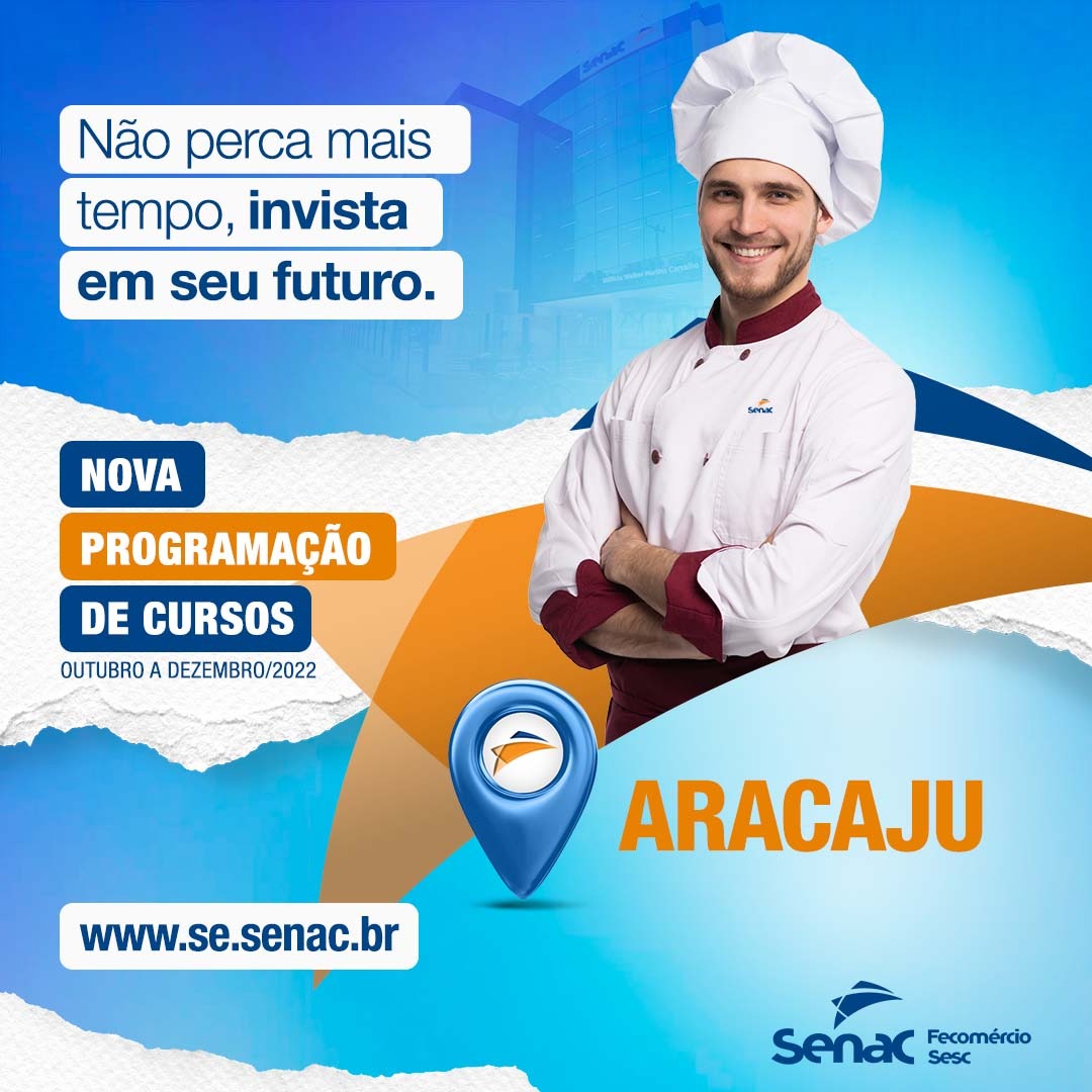Unidade do Senac/SE em Aracaju oferta diversos cursos na área de gastronomia 