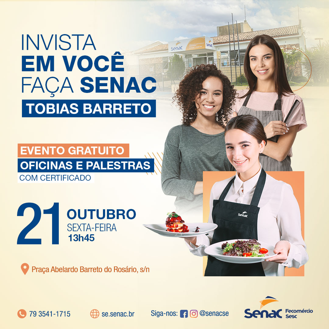 Invista em Você: palestras e minicursos acontecem em Tobias Barreto na sexta, 21