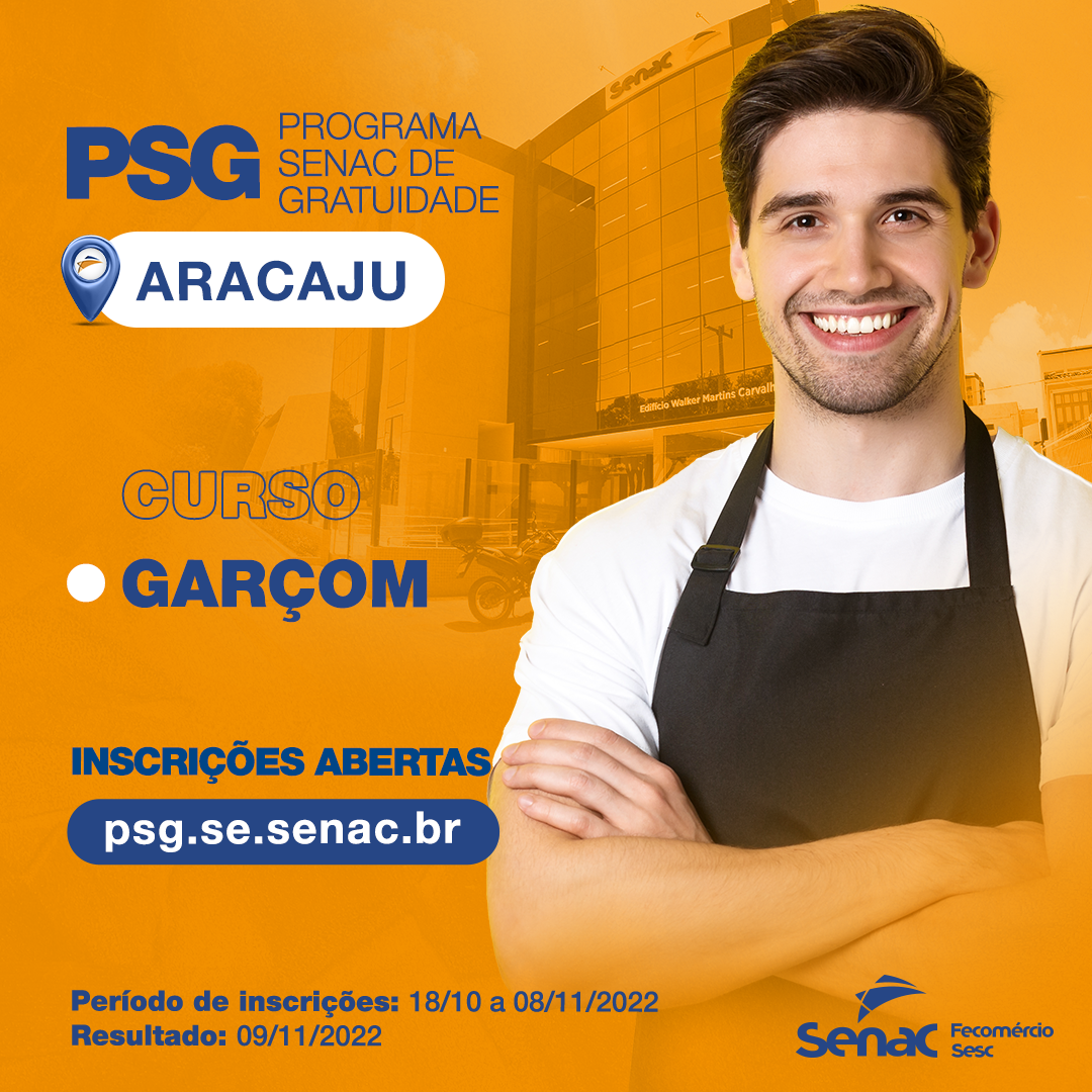 Senac abre inscrições para 15 vagas em curso gratuito de qualificação em Aracaju