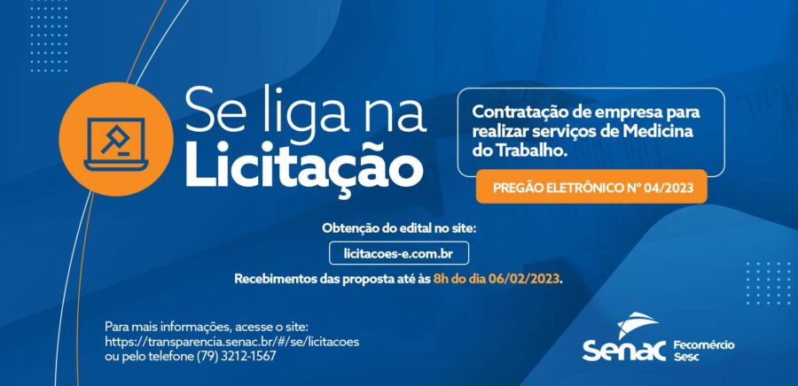 Senac/SE realiza Pregão Eletrônico para a contratação de serviços de Medicina do Trabalho