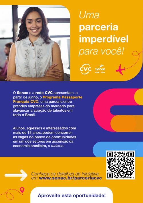 Senac Nacional se junta à CVC em programa de empregabilidade em turismo 